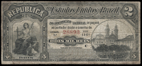 Brazil, Republica dos Estados do Brazil, Thesouro Nacioñal, Five Hundred Réis, c. 1893, no. 90059; One Milréis...