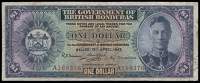 British Honduras, The Government of British Honduras, One Dollar, 15 April 1942, A 168376 (Pick 20). Spots on right...