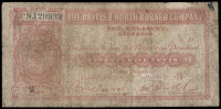 British North Borneo, The British North Borneo Co, Twenty-Five Cents, 19[—], N 128933 (Pick 12a/c). Stamped date...