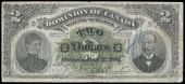 Canada, Dominion of Canada, Two Dollars, 2 July 1887, no. 872257 (Charlton DC-11; Pick 21a). Number in blue pencil...