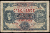 Cape Verde Islands, Banco Nacioñal Ultramarino, Ten Escudos, 1 January 1921, no. 232454; Twenty Escudos, 1 January...