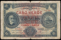 Cape Verde Islands, Banco Nacioñal Ultramarino, Ten Escudos, 1 January 1921, no. 232454; Twenty Escudos, 1 January...