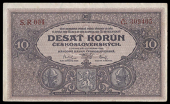 Czechoslovakia, Republika Ceskoslovenská, Ten Korun, 15 April 1919 (Pick 8a); Narodni Banka Ceskoslovenská, Ten...