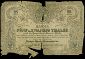 Germany, Preussische Haupt-Bank, Twenty-Five Thalers, 31 July 1846, no. A16514 (Pick S441). Tears and a pieces...
