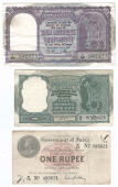 India, Government of India, One Rupee (6) 1917-40 (Pick 1g, 14a, 25a, 25d); Reserve Bank of India, Five and Ten...
