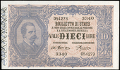 Italy, Biglietto di Stato, Ten Lire (2), both 1918, 3340 054272-3, Dell’Ara-Porena signatures (Pick 20g) [2]....