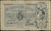 Netherlands East Indies, De Javasche Bank, Five Gulden (3), 4 April 1923, BJ 008256, 8 April 1923, BJ 009303, 8 July...