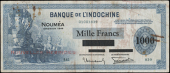 New Hebrides, Banque de l’Indo-Chine, One Thousand Francs, 1944, B 41839 (Pick 14). Pinholes and rust marks,...