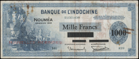 New Hebrides, Banque de l’Indo-Chine, One Thousand Francs, 1944, B 41839 (Pick 14). Pinholes and rust marks,...