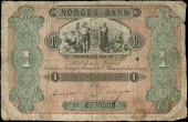 Norway, Norges Bank, One Speciedaler, 1874, no. 6670583, Trondhjem (Pick A47). A few tiny splits and small holes,...