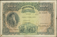 Portugal, Banco de Portugal, Ten Escudos, 7 July 1920, GC 01239 (Pick 117). Spot at lower left and a 5mm tear in...