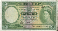 Southern Rhodesia, Central African Currency Board, One Pound, 10 September 1955, B/284 077876 (Pick 17). Small hole...