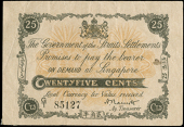 Straits Settlements, The Government of the Straits Settlements, Twenty-Five Cents, c. 1917, G/1 85127 (Pick 7). Very...