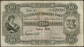 Sweden, Gefleborgs Enskilda Bank, Ten Kronor, 1875, no. 029084 (Pick S180). A couple of spots in top edge, otherwise...