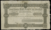 Switzerland, F. Knörr & Fils, One Hundred Francs, Lucerne, ‘Payables Au Porteur, à un jour de vue’, unissued...