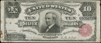 United States of America, Silver Certificate, Ten Dollars, series of 1891, E 3054700, Rosencrans-Nebeker signatures...