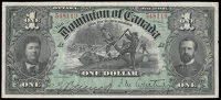 Canada, Dominion of Canada, One Dollar, 2 July 1897, no. 548119, signature of J.M. Courtney (Charlton DC-12; Pick...