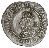 Charles I (1625-1649), Exeter mint, Threepence, 1644, mm. rose, rev. square topped shield over cross fleury, date...