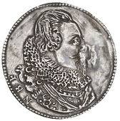 Charles I, Coronation, 1626, an embossed silver plate by N. Briot, bust right, 26mm, 1.04g (MI I, 243/11; cf. Spink...