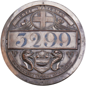 Badges, Buttons and Livery, Company of Watermen and Lightermen of the River Thames, a plated Free Waterman’s arm...