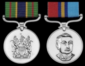 A rare Rhodesia Police Decoration for Gallantry (P.D.G.) pair awarded to Section Officer B. E. N. Marshall, British...