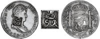 British Honduras, ——— Dollar, MEXICO, Ferdinand VII, 8 Réales, 1818jj, Mexico City, obv. countermarked with...