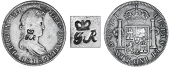 British Honduras, ——— Dollar, MEXICO, Ferdinand VII, 8 Réales, 1818jj, Mexico City, obv. countermarked with...