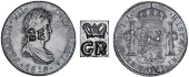 British Honduras, ——— Dollar, MEXICO, Ferdinand VII, 8 Réales, 1818jj, Mexico City, obv. countermarked with...
