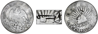 Cuba, MEXICO, First Republic, 2 Réales, 1848om, Zacatecas, obv. countermarked with incuse key (long variety),...