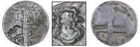 St. DOMINGUE (Cap-FRANçAIS), ——— Half-Escalin, a Spanish-American cob Réal, trimmed to a round shape, obv....