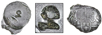 Haiti, ——— Monnaie d’Haiti (valued at Two Escalins), an irregular-shaped plug from the centre of a...