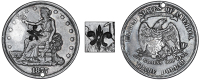 Puerto Rico, Authority of November 1884, Peso (valued at One Dollar), U.S.A., Trade Dollar, 1877, holed near edge...