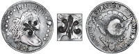 Puerto Rico, ——— Quarter-Dollar, U.S.A., Quarter-Dollar, 1805, holed near edge and obv. countermarked with an...