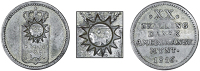 Vieques, Danish West Indies, Frederick VI, Twenty Skillings, 1816, edge engrailed, obv. countermarked with sunburst...