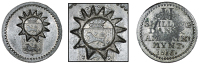 Vieques, Danish West Indies, Frederick VI, Two Skillings, 1816, edge engrailed, obv. countermarked with sunburst...