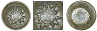 Vieques, Danish West Indies, Frederick VII, Two Skillings, 1848, edge plain [struck in 1856], obv. countermarked...