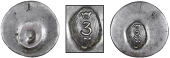 St. Bartholomew (St. Barts), ——— Three Stuivers, a worn Half-Réal-sized coin, one side countermarked with...