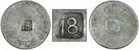 St. Bartholomew (St. Barts), Post-1819 series, Eighteen Stuivers, Spain, Charles IIII, 2 Réales (Head Pistareen),...