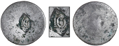 St. Bartholomew (St. Barts), ——— Ten Stuivers (c. 1834), a Spanish-American Réal, one side countermarked 10...
