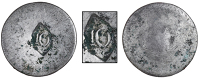 St. Bartholomew (St. Barts), ——— Ten Stuivers (c. 1834), a Spanish-American Réal, one side countermarked 10...