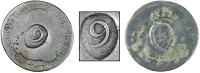 St. Bartholomew (St. Barts), ——— Nine Stuivers (c. 1821), Charles IIII, a Spanish-American Réal, 1797, obv....