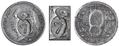 St. Bartholomew (St. Barts), ——— Seven Stuivers (c. 1825), France, Louis XVIII, Half-Franc, 1817k, obv....