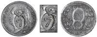 St. Bartholomew (St. Barts), ——— Seven Stuivers (c. 1825), France, Louis XVIII, Half-Franc, 1817k, obv....