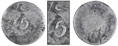 St. Bartholomew (St. Barts), ——— Five Stuivers (c. 1825), Charles III, a Spanish-American Half-Réal, obv....