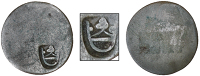 St. Bartholomew (St. Barts), One Stuiver (c. 1797), a billon flan, perhaps a Sous Marques or a Cayenne 2 Sous, one...