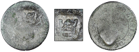 St. Bartholomew (St. Barts), One Stuiver (c. 1797-8), a Cayenne 2 Sous, obv. countermarked with a crown raised...