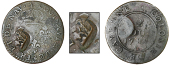 St. Bartholomew (St. Barts), One Stuiver (c. 1797-8), a counterfeit Cayenne 2 Sous, 1782a, obv. countermarked with a...