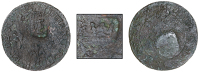 St. Bartholomew (St. Barts), One Stuiver, a counterfeit Cayenne 2 Sous, obv. countermarked with a crown raised...