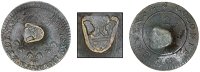St. Bartholomew (St. Barts), One Stuiver, a counterfeit Cayenne 2 Sous, 1789a, obv. countermarked with a crown...