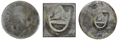 St. Bartholomew (St. Barts), One Stuiver (c. 1834), Curaçao, One Stuiver, 1822, rev. countermarked with a crown...